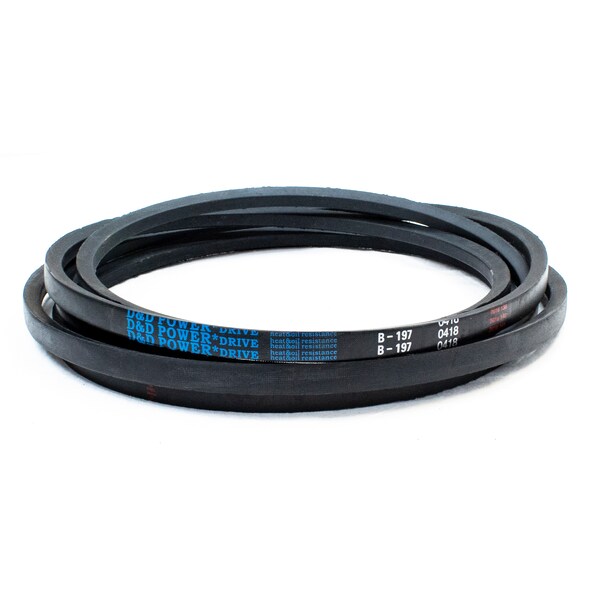 D&D B197 Classical V-Belt, 200 in Outside Length, 21/32 in Top Width, 1 Ribs B197 - main